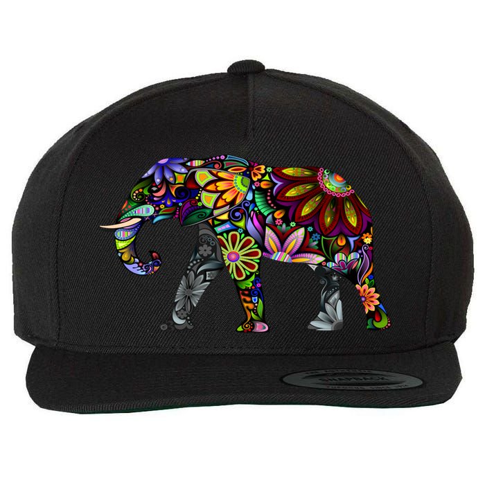 Cheerful Elephant Wool Snapback Cap