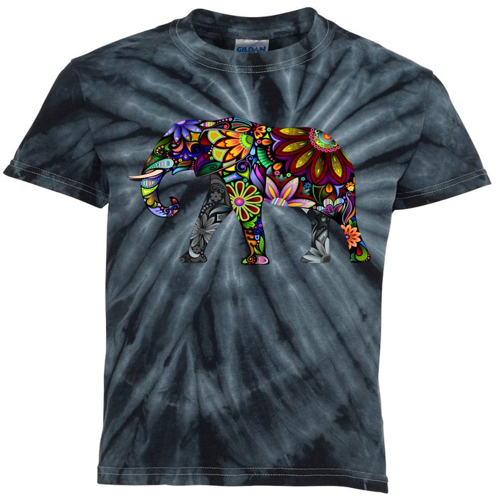 Cheerful Elephant Kids Tie-Dye T-Shirt