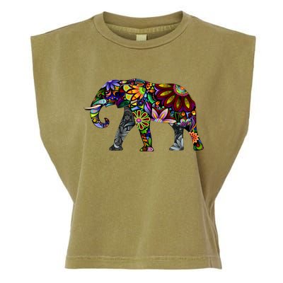 Cheerful Elephant Garment-Dyed Women's Muscle Tee