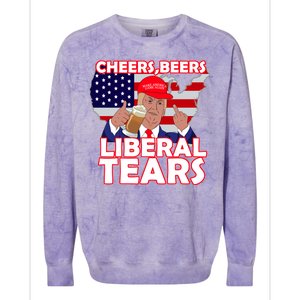 Cheers Beers Liberal Tears Pro Trump Colorblast Crewneck Sweatshirt