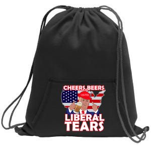 Cheers Beers Liberal Tears Pro Trump Sweatshirt Cinch Pack Bag