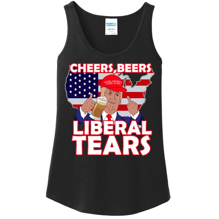 Cheers Beers Liberal Tears Pro Trump Ladies Essential Tank