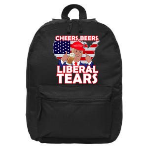 Cheers Beers Liberal Tears Pro Trump 16 in Basic Backpack