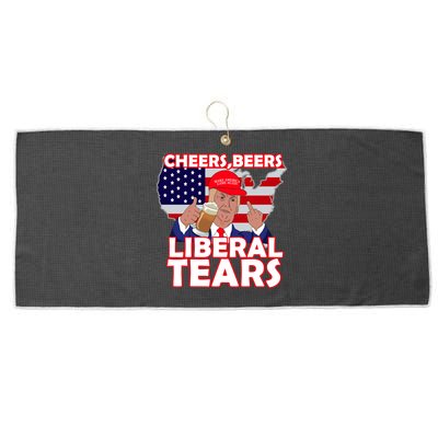 Cheers Beers Liberal Tears Pro Trump Large Microfiber Waffle Golf Towel