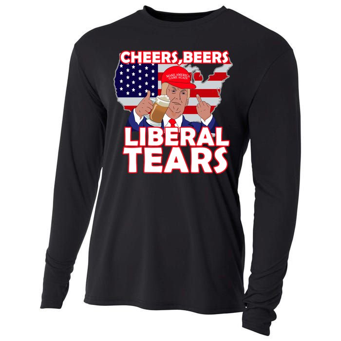 Cheers Beers Liberal Tears Pro Trump Cooling Performance Long Sleeve Crew