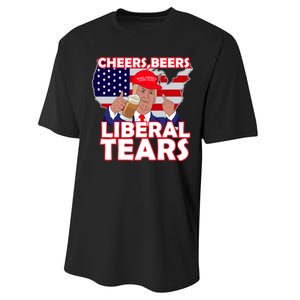 Cheers Beers Liberal Tears Pro Trump Performance Sprint T-Shirt