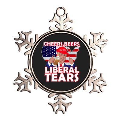 Cheers Beers Liberal Tears Pro Trump Metallic Star Ornament