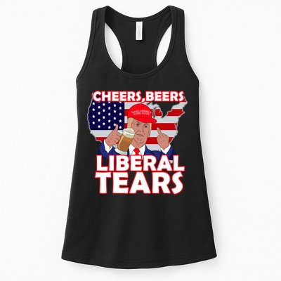 Cheers Beers Liberal Tears Pro Trump Womens Tank Top