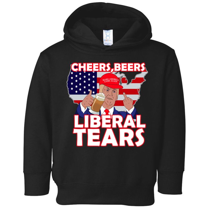 Cheers Beers Liberal Tears Pro Trump Toddler Hoodie