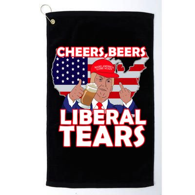 Cheers Beers Liberal Tears Pro Trump Golf Towel