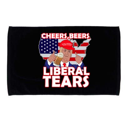 Cheers Beers Liberal Tears Pro Trump Microfiber Hand Towel