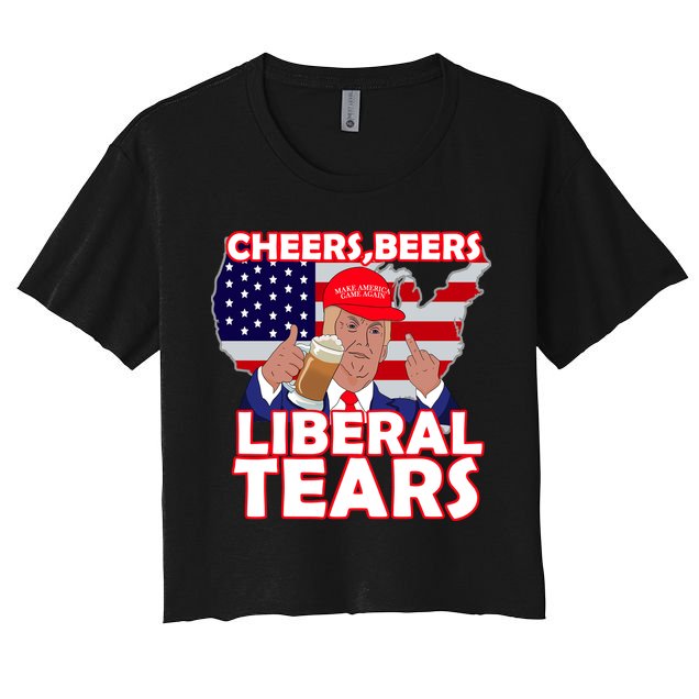 Cheers Beers Liberal Tears Pro Trump Crop Top