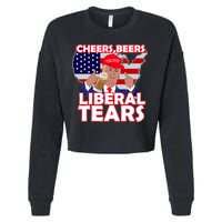 Cheers Beers Liberal Tears Pro Trump Cropped Pullover Crew