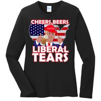 Cheers Beers Liberal Tears Pro Trump Ladies Long Sleeve Shirt