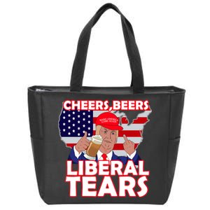 Cheers Beers Liberal Tears Pro Trump Zip Tote Bag