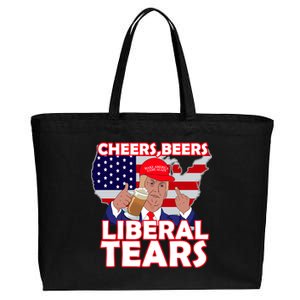 Cheers Beers Liberal Tears Pro Trump Cotton Canvas Jumbo Tote