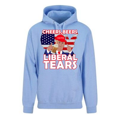 Cheers Beers Liberal Tears Pro Trump Unisex Surf Hoodie