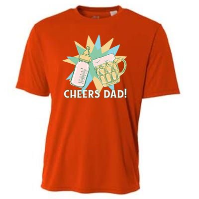 Cheers Dad Bottle And Beer Cooling Performance Crew T-Shirt