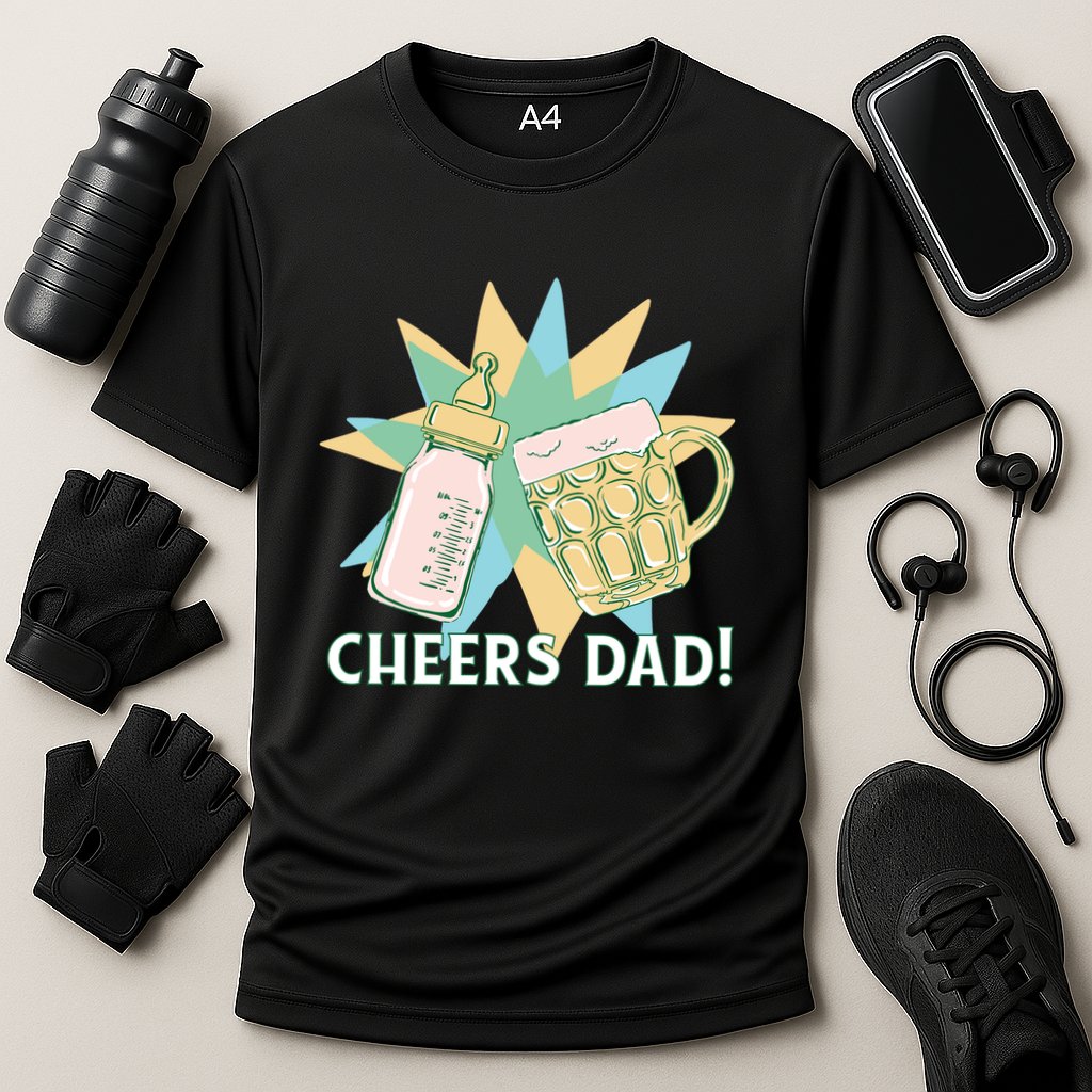 Cheers Dad Bottle And Beer Performance Shirt