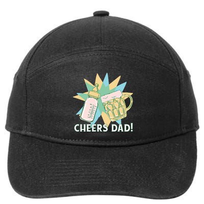 Cheers Dad Bottle And Beer 7-Panel Snapback Hat