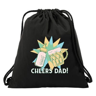 Cheers Dad Bottle And Beer Drawstring Bag