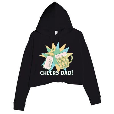 Cheers Dad Bottle And Beer Crop Fleece Hoodie