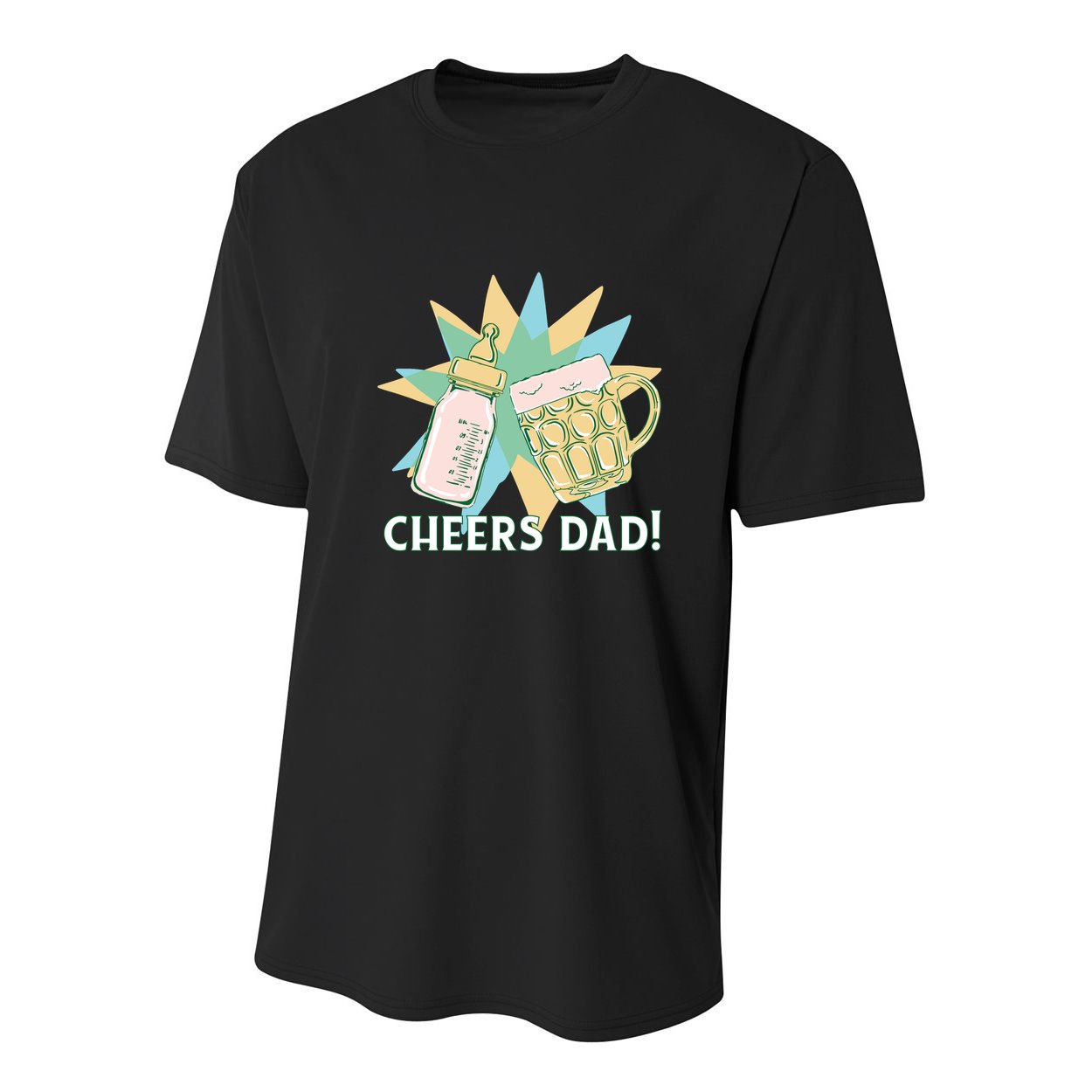 Cheers Dad Bottle And Beer Youth Performance Sprint T-Shirt