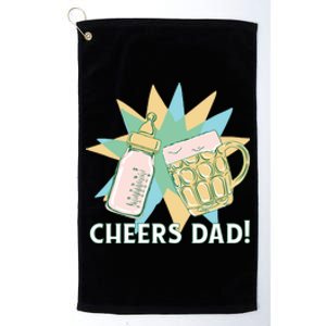 Cheers Dad Bottle And Beer Platinum Collection Golf Towel