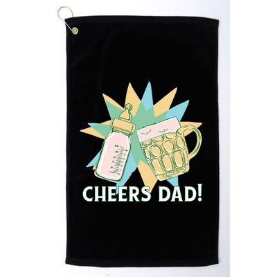 Cheers Dad Bottle And Beer Golf Towel