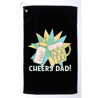 Cheers Dad Bottle And Beer Golf Towel