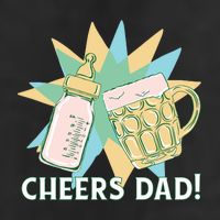 Cheers Dad Bottle And Beer Golf Towel