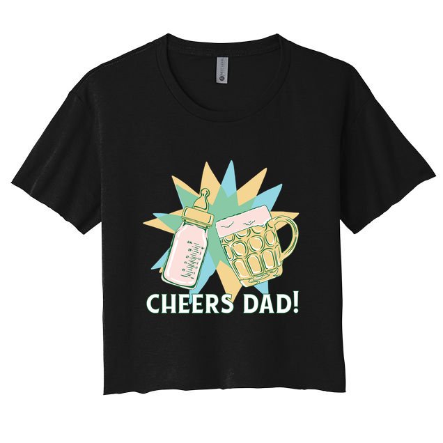 Cheers Dad Bottle And Beer Crop Top