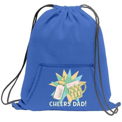 Cheers Dad Bottle And Beer Sweatshirt Cinch Pack Bag