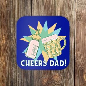 Cheers Dad Bottle And Beer Coaster