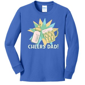 Cheers Dad Bottle And Beer Kids Long Sleeve Shirt