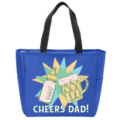 Cheers Dad Bottle And Beer Zip Tote Bag