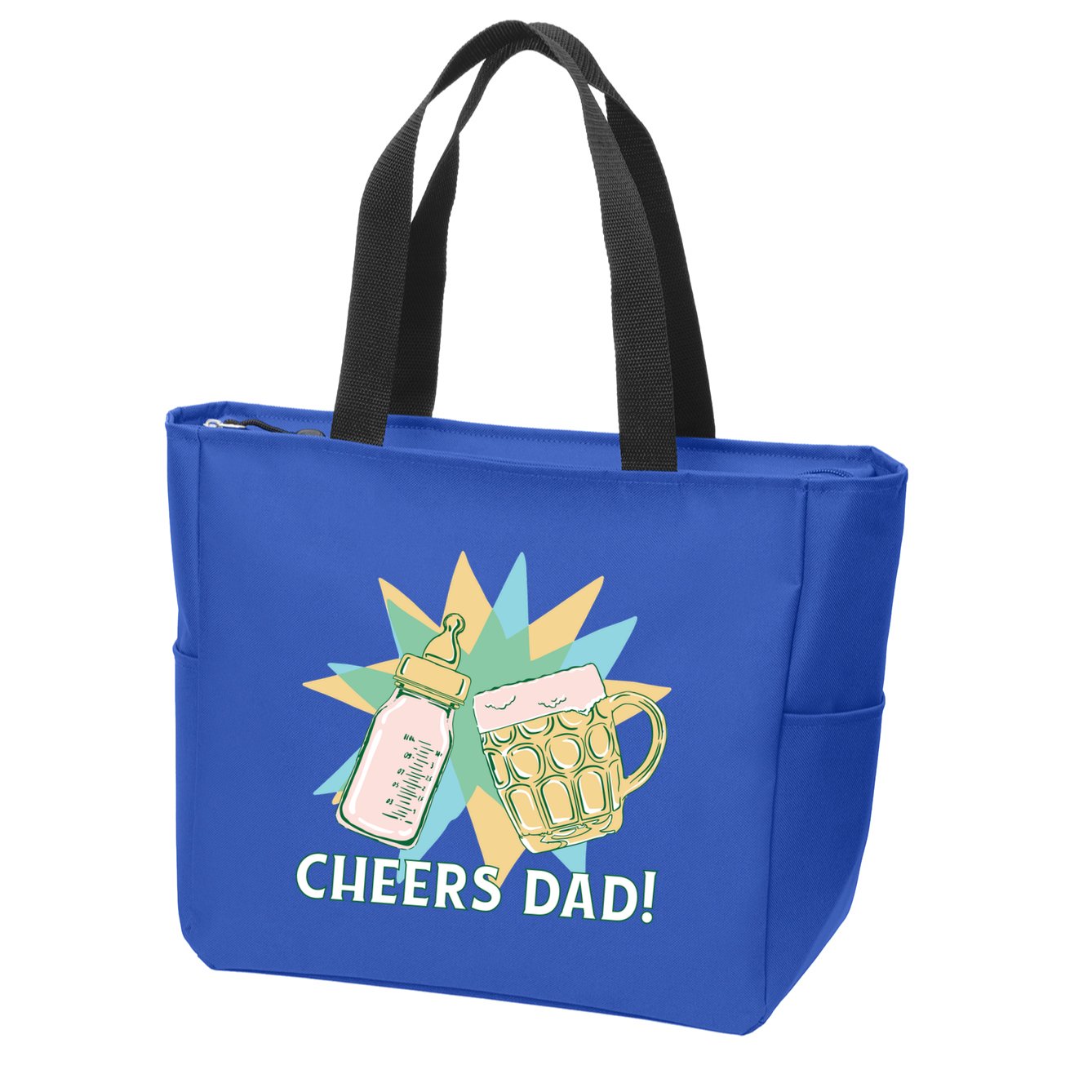Cheers Dad Bottle And Beer Zip Tote Bag