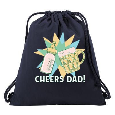 Cheers Dad Bottle And Beer Drawstring Bag