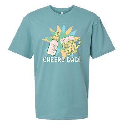 Cheers Dad Bottle And Beer Sueded Cloud Jersey T-Shirt