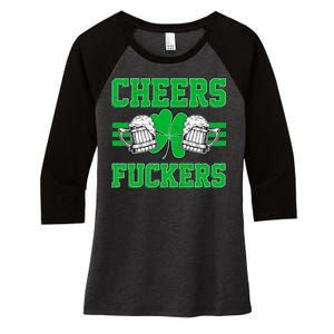 Cheers Fuckers Women's Tri-Blend 3/4-Sleeve Raglan Shirt