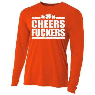 Cheers Fuckers Funny St. Patrick's Day Cooling Performance Long Sleeve Crew