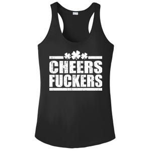 Cheers Fuckers Funny St. Patrick's Day Ladies PosiCharge Competitor Racerback Tank