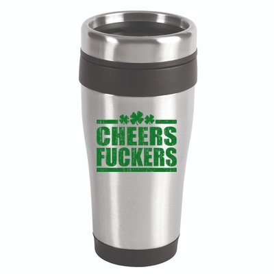 Cheers Fuckers Funny St. Patrick's Day 16oz Travel Tumbler