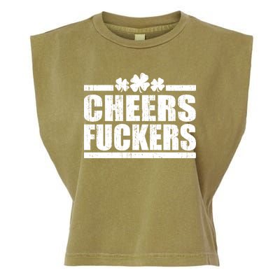 Cheers Fuckers Funny St. Patrick's Day Garment-Dyed Women's Muscle Tee