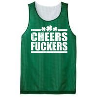 Cheers Fuckers Funny St. Patrick's Day Mesh Reversible Basketball Jersey Tank