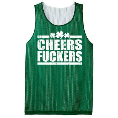 Cheers Fuckers Funny St. Patrick's Day Mesh Reversible Basketball Jersey Tank