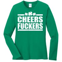 Cheers Fuckers Funny St. Patrick's Day Ladies Long Sleeve Shirt