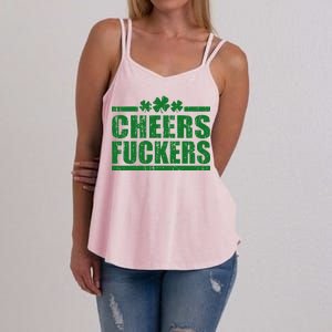 Cheers Fuckers Funny St. Patrick's Day Women's Strappy Tank