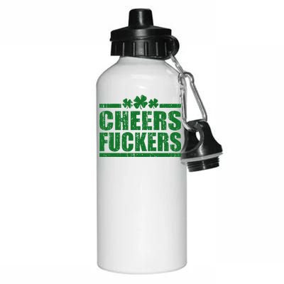 Cheers Fuckers Funny St. Patrick's Day Aluminum Water Bottle 