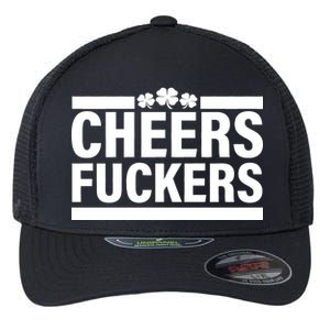 Cheers Fuckers Shamrock Flexfit Unipanel Trucker Cap